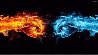 Fire ice black background image - the other free wallpaper