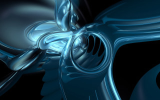 Blue black flower computer generated - biomechanical free wallpaper