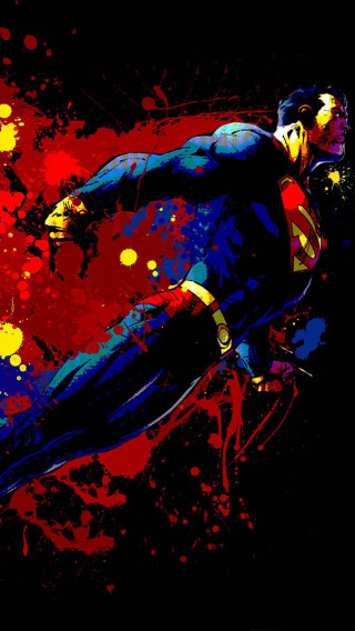 Superman flying paint splatters man - paint splatter free wallpaper