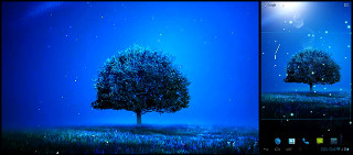 Tree field full moon sky - choi buk free wallpaper