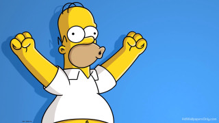 Cartoon character arms up eyes - video art free wallpaper