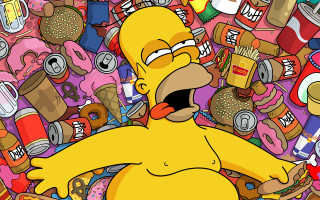 Cartoon character food drinks table - high definition free wallpaper