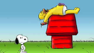 Cartoon dog jumping red structure - charles schulz free wallpaper