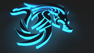 Blue black dragon glowing 3d - dragon art free wallpaper