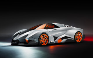 Futuristic car orange wheels black 4 - orange free wallpaper