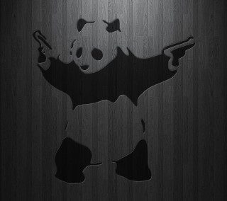 Panda bear gun wooden background - a gun free wallpaper