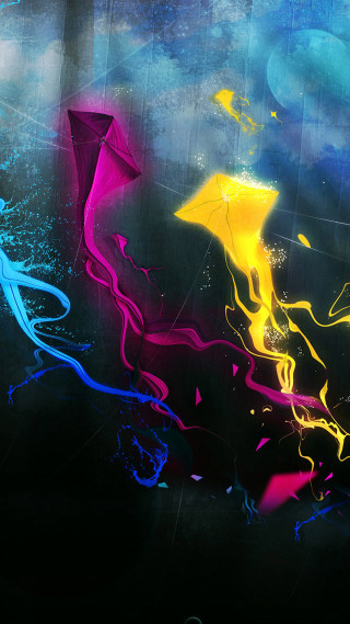Kite rainbow abstract mystical aurora - a rainbow of colors free wallpaper