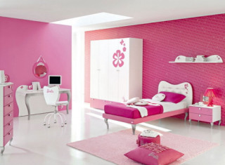 Pink bedroom furniture white desk 2 - chair free wallpaper
