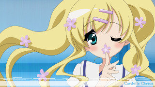 Blonde anime girl flower sailor - her finger free wallpaper