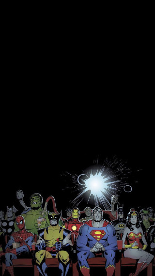 Cartoon characters bench dark light - ashcan school free wallpaper