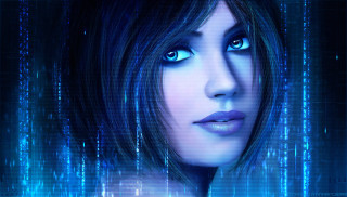 Woman blue eyes futuristic background 2 - line free wallpaper
