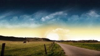 Horse green field cloudy sky - a lush green field under a cloudy sky free wallpaper