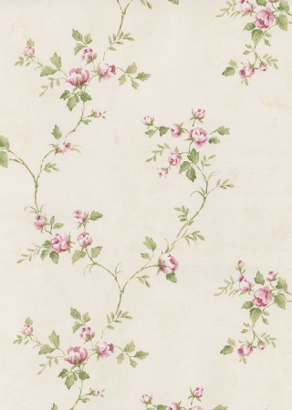 Pink flowers green leaves white - a flemish baroque free wallpaper
