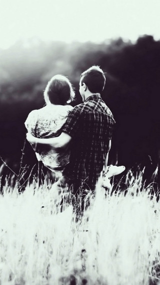 Couple people field tall grass 2 - free love wallpaper