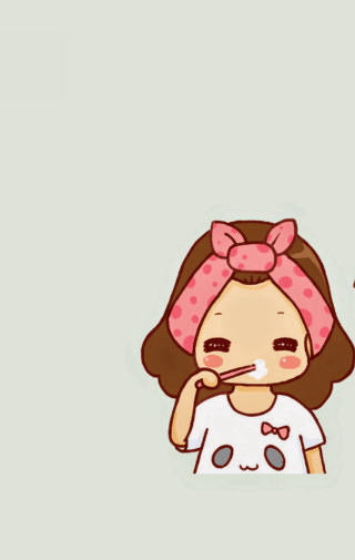 Girl brushing teeth pink bow - a pink bow free wallpaper