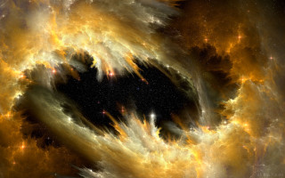 Black hole space stars dust - mandelbrot fractal free wallpaper