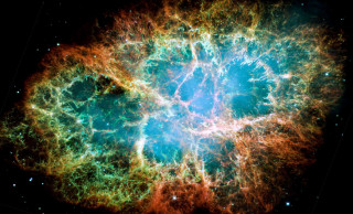 Colorful blue green nebula space - object in the sky free wallpaper