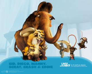 Cartoon animals group blue background - a group of cartoon animals free wallpaper