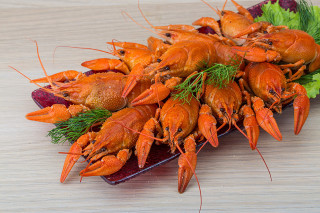 Cooked lobsters lettuce sauce food - top of them free wallpaper