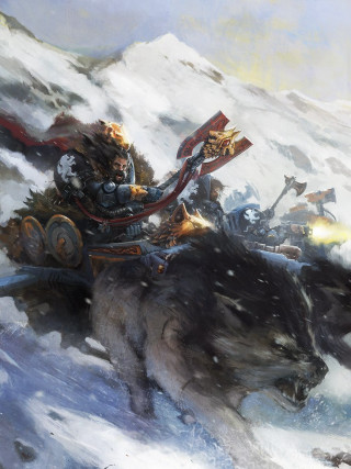 Man horse dog snow flag - league of legends concept art free wallpaper