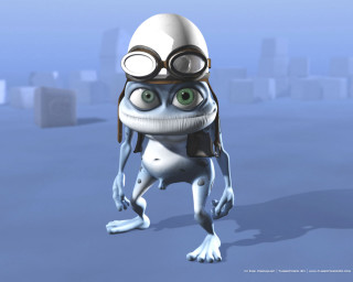 Cartoon frog goggles backpack cityscape - 3 d free wallpaper