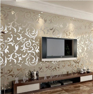Tv mounted floral wall wooden - dahlov ipcar free wallpaper