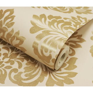 Gold white wallpaper large flower - side of its free wallpaper
