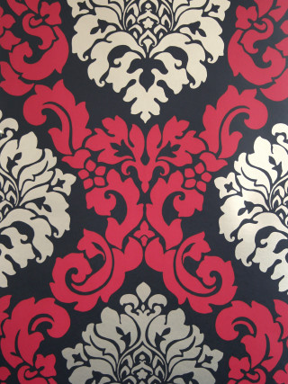 Red white wallpaper black background - modern european ink painting free wallpaper