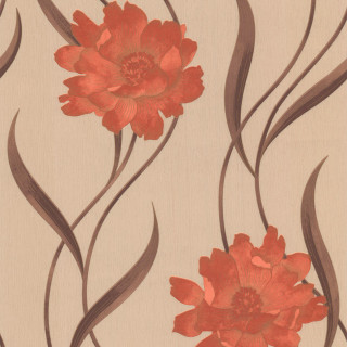 Flower pattern brown red wallpaper - an art deco painting free wallpaper