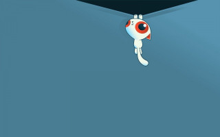 Cartoon character upside down fish - a ceiling free wallpaper