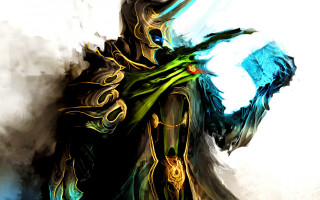 Man dragon head arms digital - epic fantasy character art free wallpaper