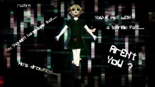 Girl black dress red belt - a hologram free wallpaper for desktop