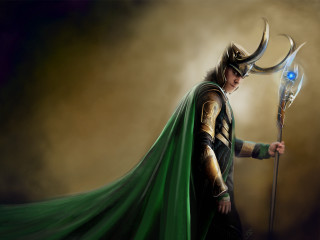Man green cape spear horned - heroic free wallpaper