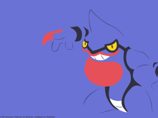 Cartoon character red ball mouth - a black nose free wallpaper