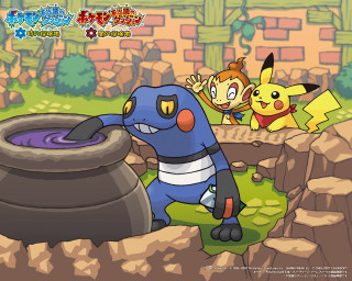 Cartoon pokemon purple liquid stone - a pot free wallpaper