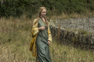 Woman long dress walking field 2 - pre free wallpaper