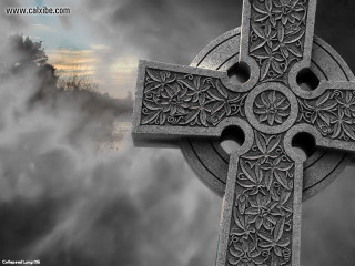 Cross sky background clouds caption - the middle of the picture free wallpaper
