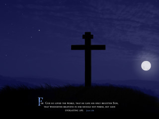 Cross hill sky moon quote - radiant free wallpaper