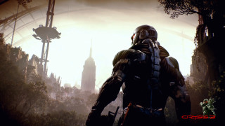 Futuristic man suit gun city - a futuristic suit holding free wallpaper for desktop