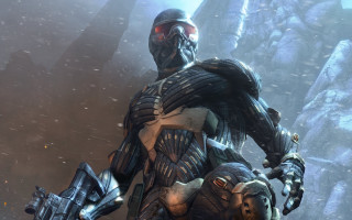 Futuristic man suit gun helmet 8 - his head in free wallpaper