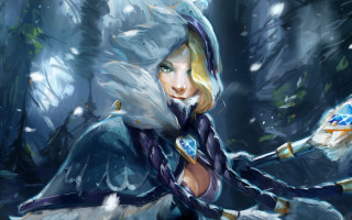 Woman blue outfit snowball forest - a blue outfit holding free wallpaper