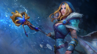 Woman blue outfit holding blue - epsylon point free wallpaper