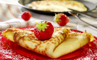 Pastry strawberry plate fork knife - camille bombois free wallpaper