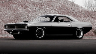 Black white car mountain rocks - photo of a car free wallpaper