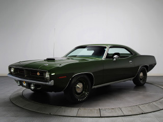 Green muscle car round platform - round free wallpaper
