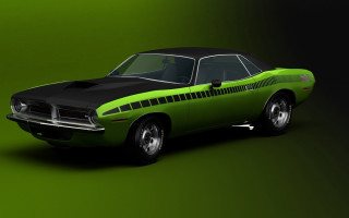 Green car black top black - matte drawing free wallpaper