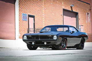 Classic muscle car brick building - classic free wallpaper