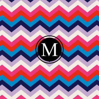Colorful chevron pattern monogram m - a mosaic free wallpaper