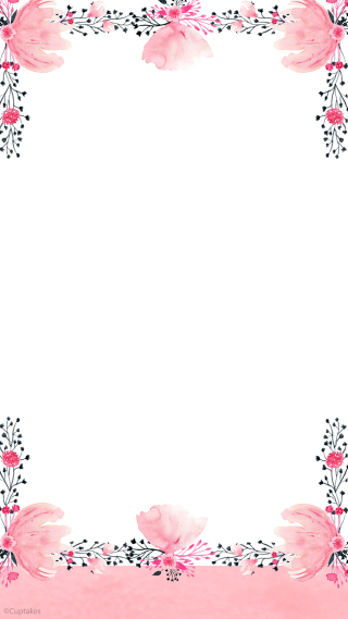 Pink watercolor frame flowers leaves - a wireframe diagram free wallpaper
