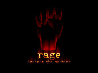 Red glowing hand rage against 2 - the dark background free wallpaper